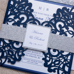 Elegant Floral Laser Cut Wedding Invitation