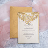 Elegant Pearl Laser Cut Wedding Invitation Cards