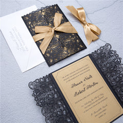 Exquisite Lace Design Laser Cut Wedding Invitation