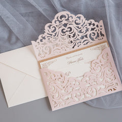 Elegant Laser Cut Envelope Wedding Invitation