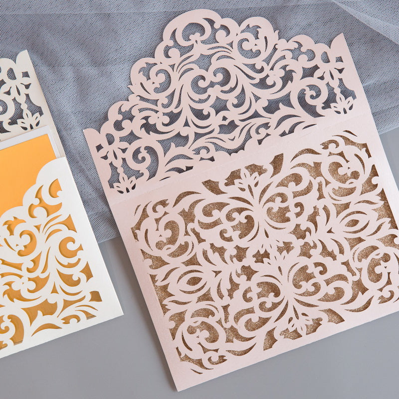 Elegant Laser Cut Envelope Wedding Invitation