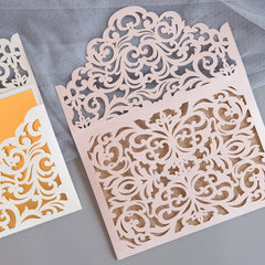 Elegant Laser Cut Envelope Wedding Invitation