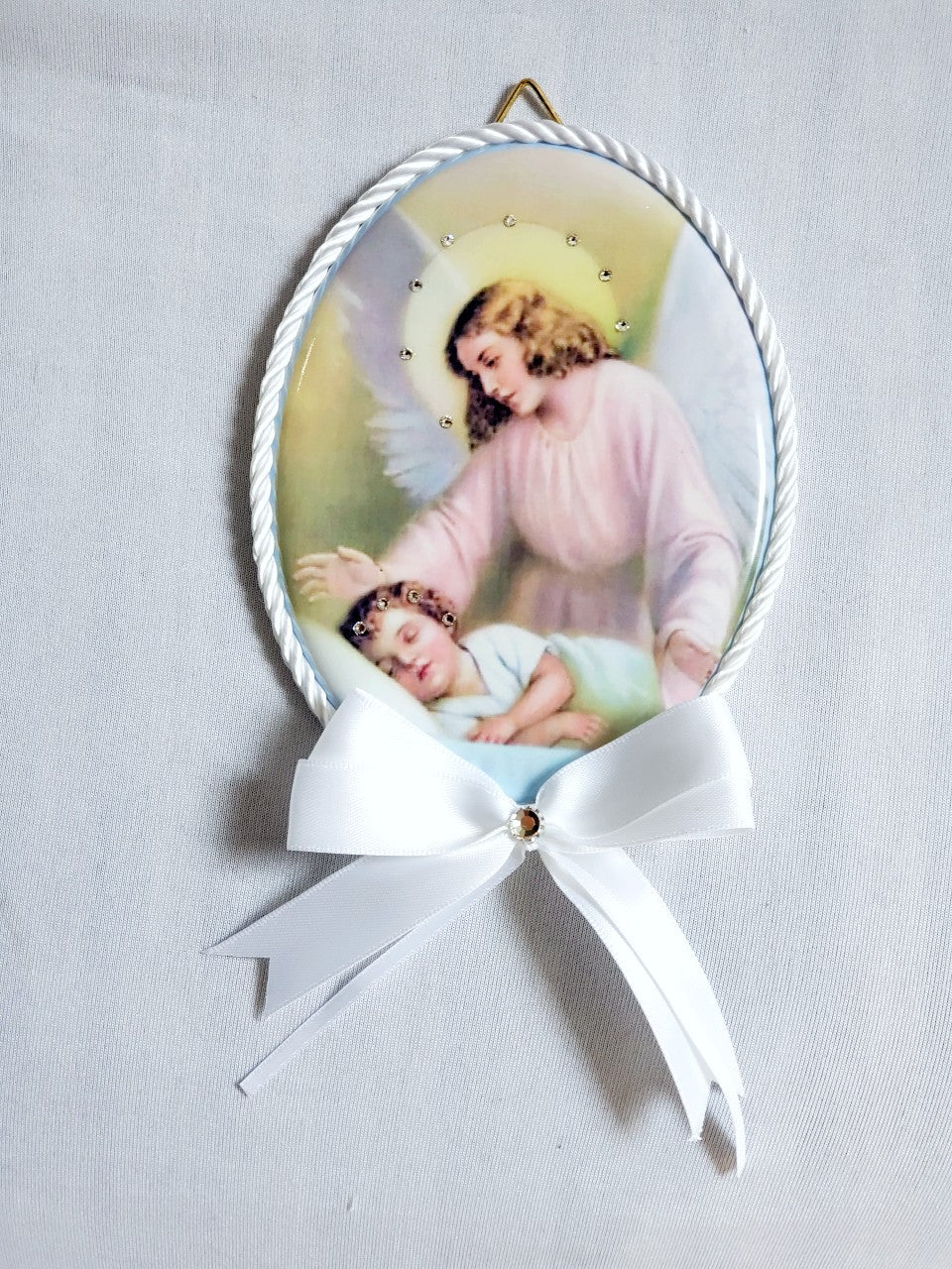 Keepsake Porcelain Plaque - Touched By An Angel Full Color Capezzale