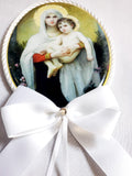 Keepsake Porcelain Plaque - Madonna and Child White Capezzale