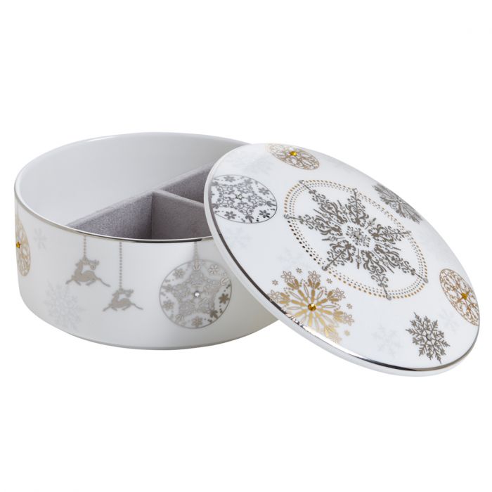 Winter Crystal Jewelry Box Platinum Rim