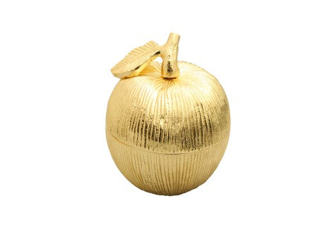 Gold Apple Shaped Honey Jar with Spoon - 3.75"D x 4.5"H