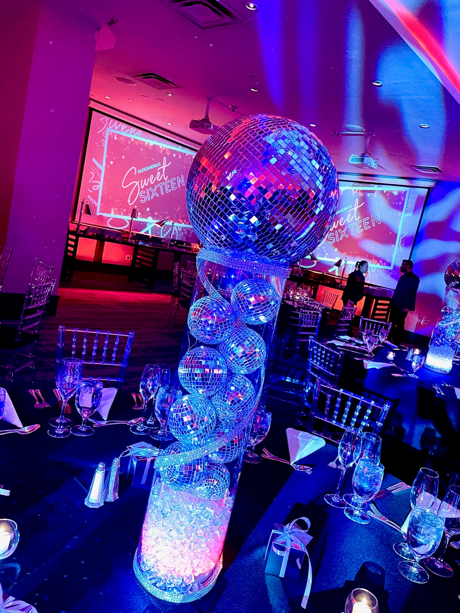 Shining Disco Centerpieces Rental