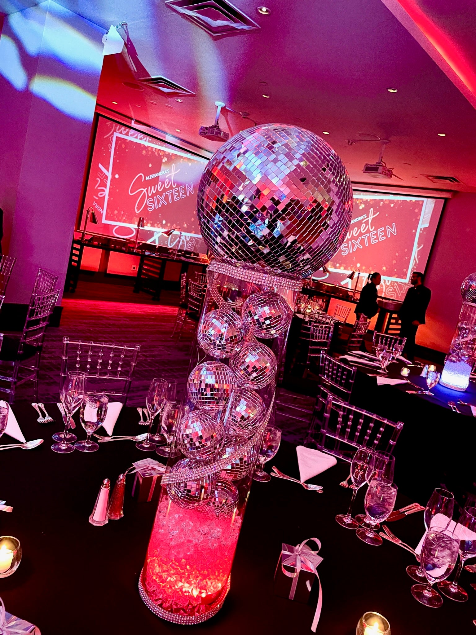 Shining Disco Centerpieces Rental