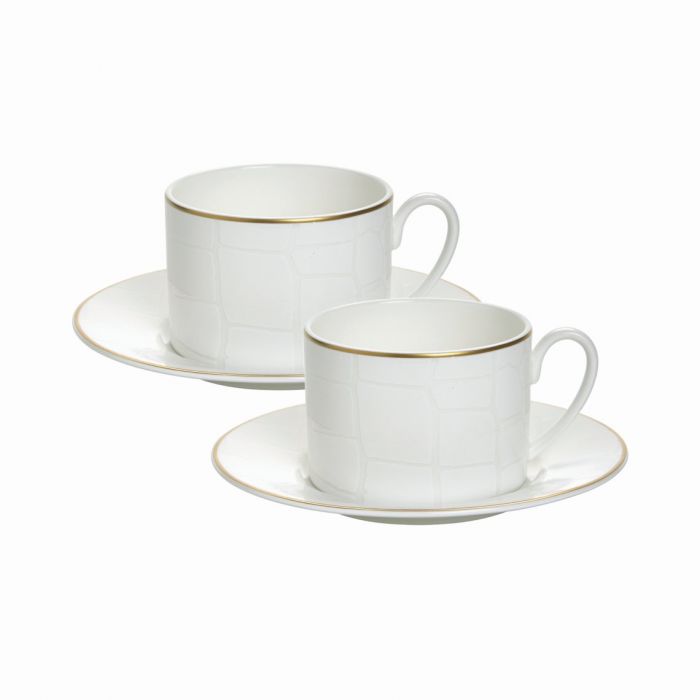 Alligator Gold Tea Cup & Saucer (Set of 2)