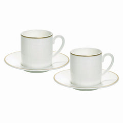 Alligator White Espresso Cup & Saucer&#44; Set of 2