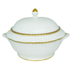 Antique Gold Covered Vegetable Bowl / Soup Tureen&#44; Gold