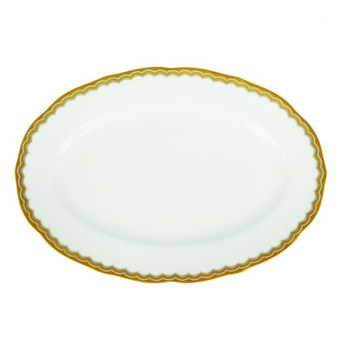 Antique Gold 9&quot; Oval Platter&#44; Gold