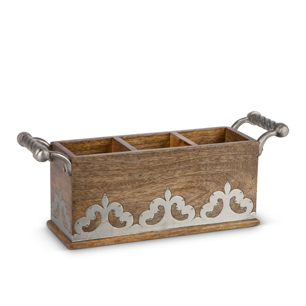 GG Collection Wood And Metal Flatware Caddy - 20% OFF