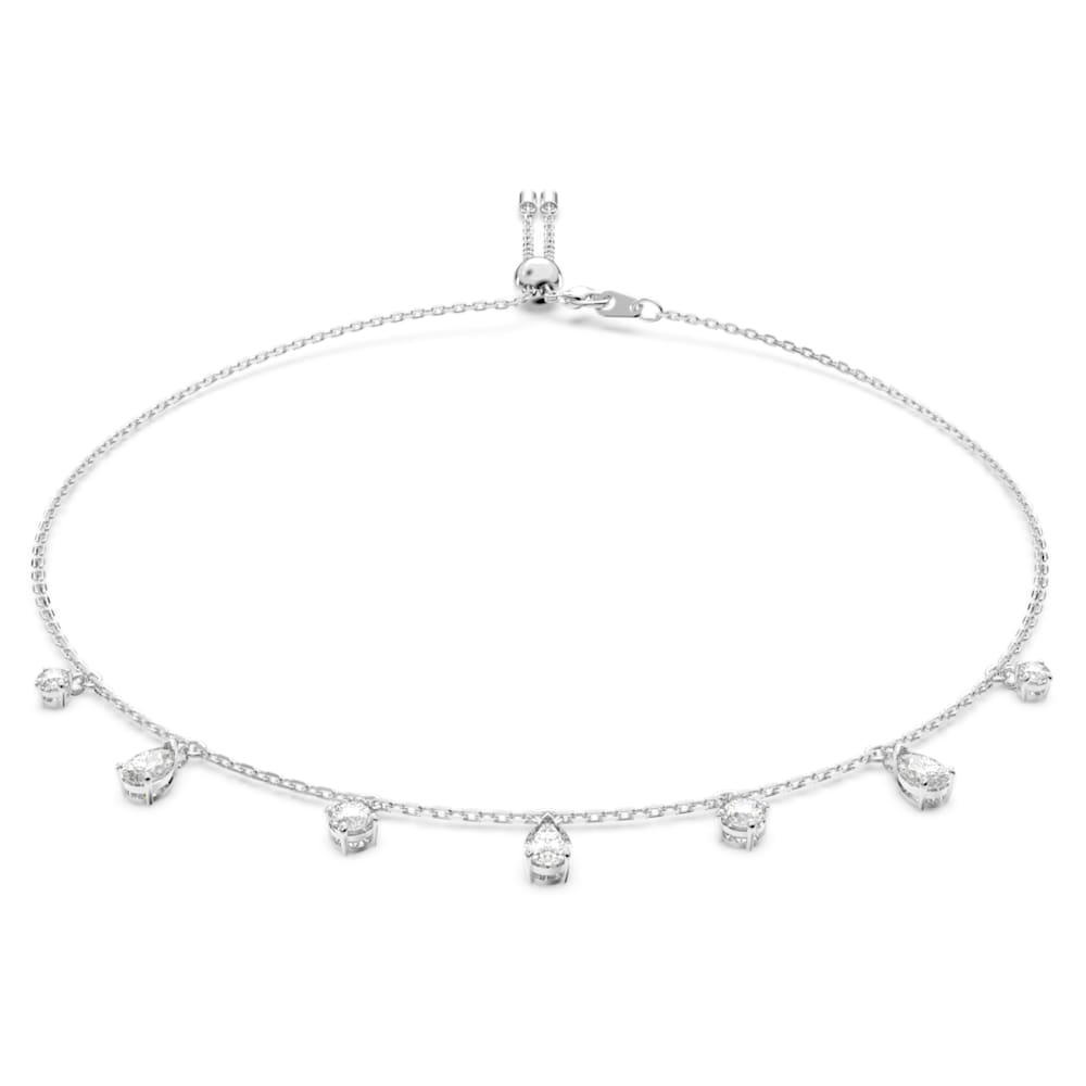 Attract Choker, White, Rhodium Plated