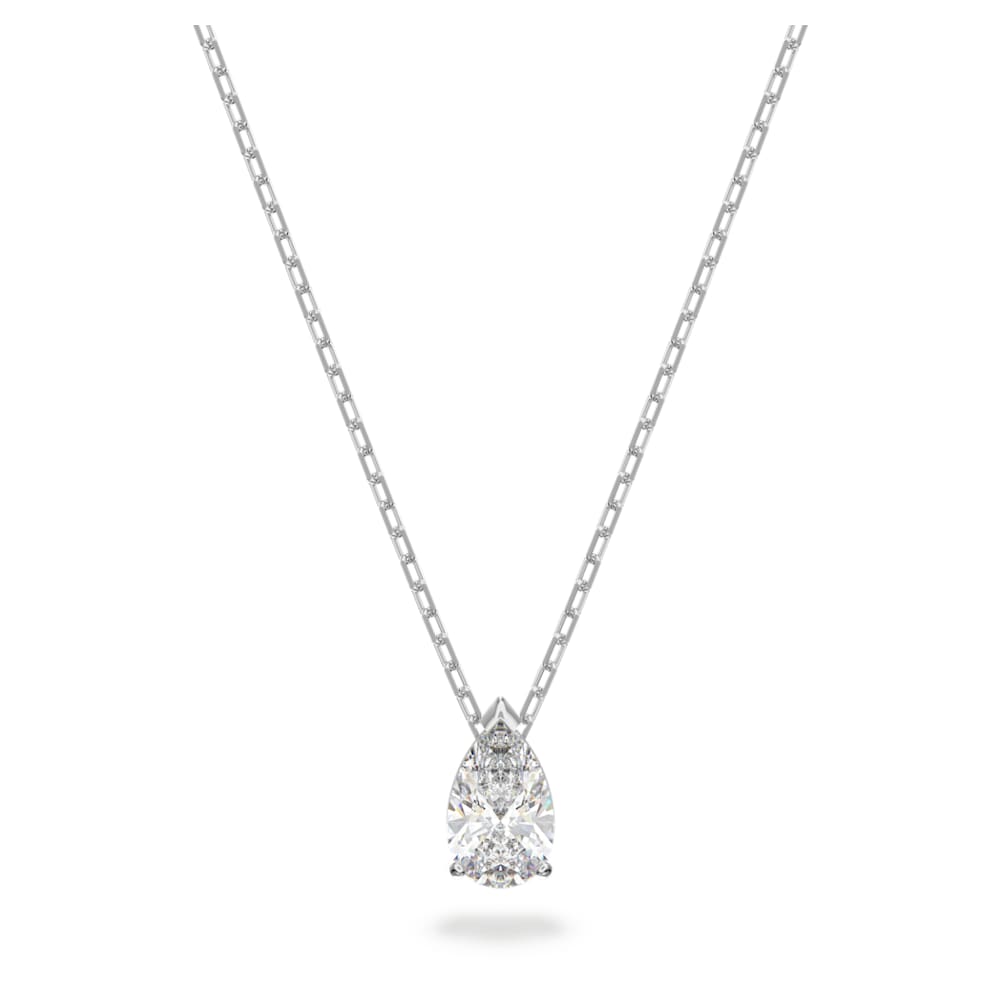 Attract Necklace, White, Rhodium Plated