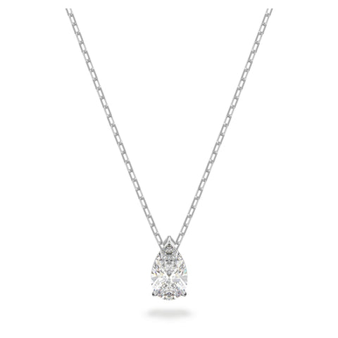 Attract Necklace, White, Rhodium Plated