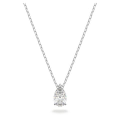 Attract Necklace, White, Rhodium Plated