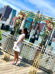 Gold Archway Backdrop Rental