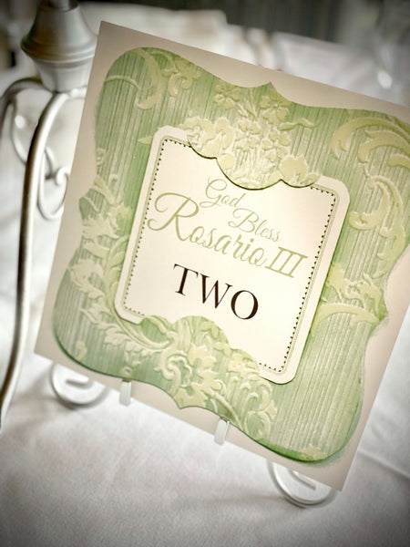Royal Patterned Layered Table Number
