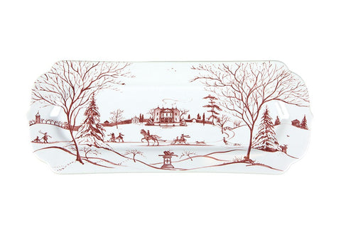Country Estate Winter Frolic Ruby Hostess Tray Main House