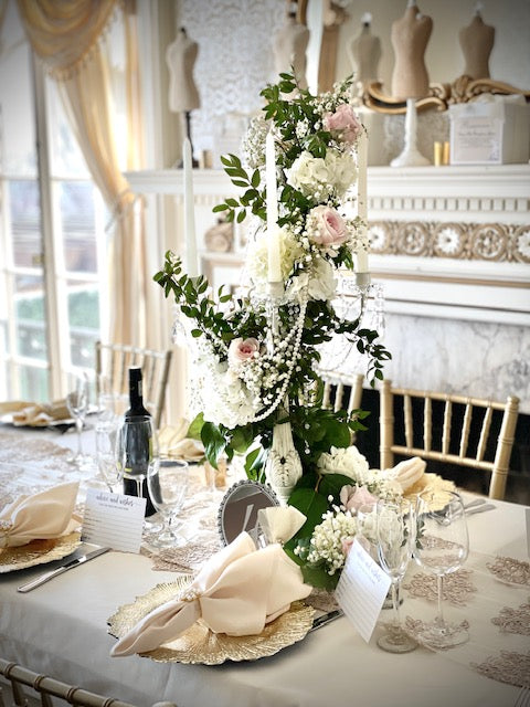 Vintage Bride Candelabra Centerpiece Rental