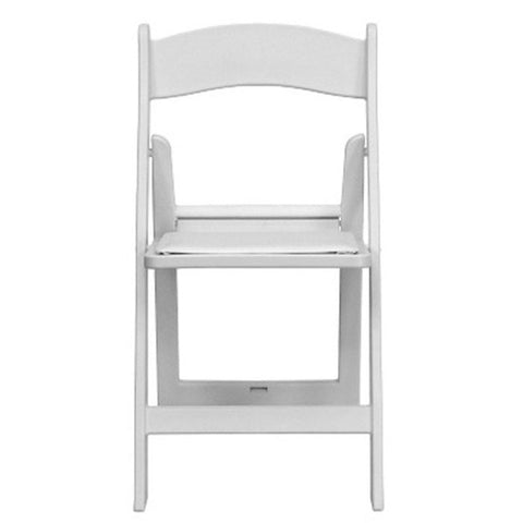 White Resin Folding Chair With Padded Seat Rental