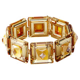 Swarovski Chroma Bracelet - Cushion Cut Crystals - Yellow - Gold-Tone Plated - Dalmazio Design