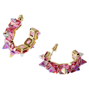 Swarovski Chroma Hoop Earrings - Pink - Gold-Tone Plated - Dalmazio Design