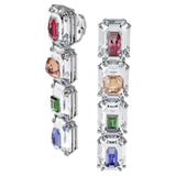 Swarovski Chroma Drop Earrings - Oversized Crystals - Multicolored - Rhodium Plated - Dalmazio Design