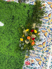 Green Boxwood Backdrop Rental