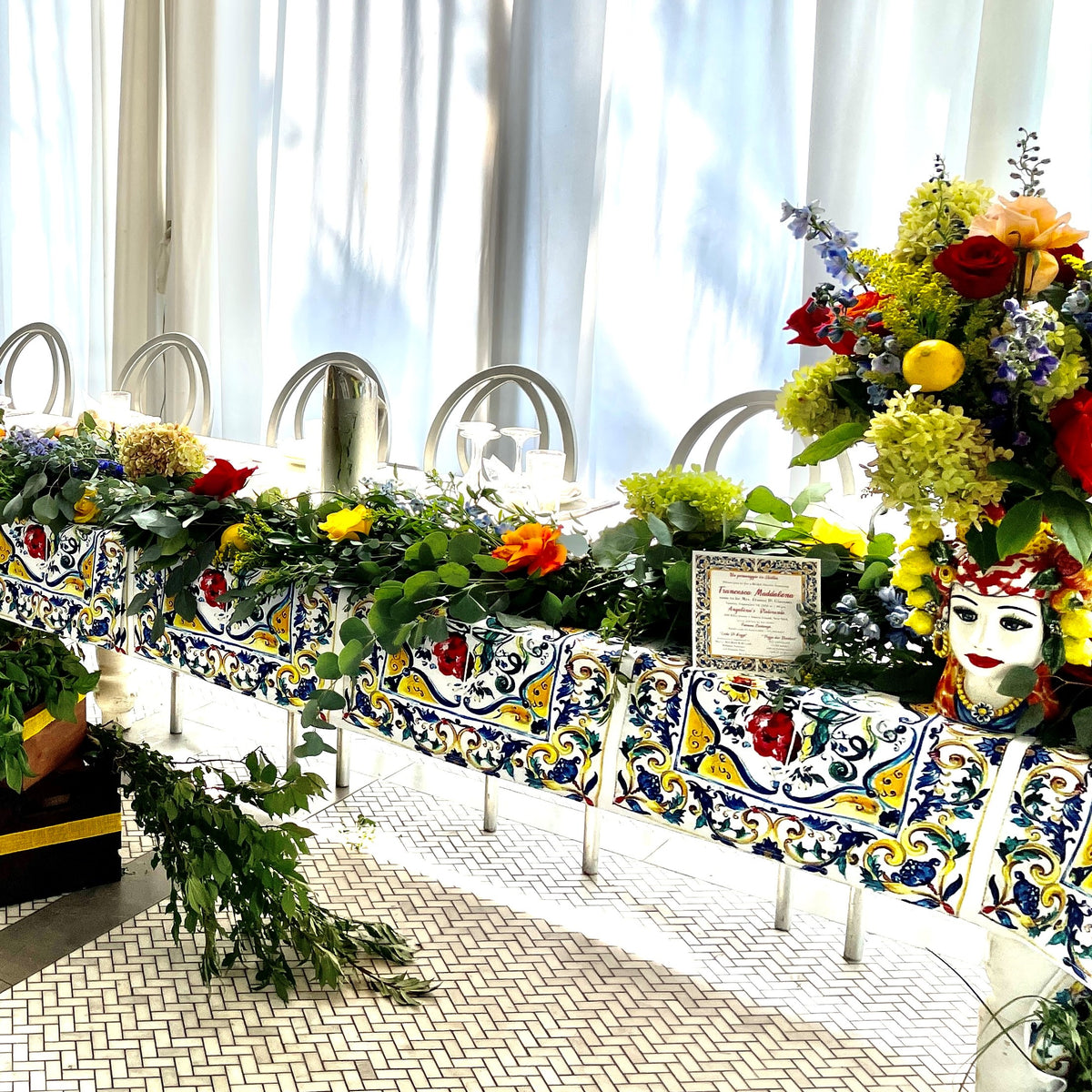 Sicilian Tile Table Runners Rental