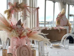 Beautifully Blush Hat Box Centerpieces