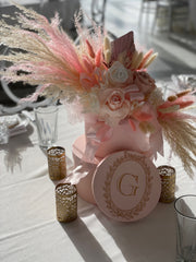 Beautifully Blush Hat Box Centerpieces
