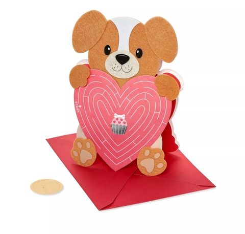 Critter Heart Maze Valentine's Day Greeting Card