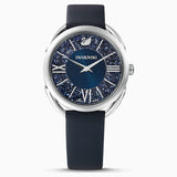 Swarovski Crystalline Glam Watch; Leather Strap; Blue; Stainless Steel Dalmazio Design