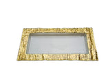 Medium Rectangular Glass Tray with Gold Embossed Border