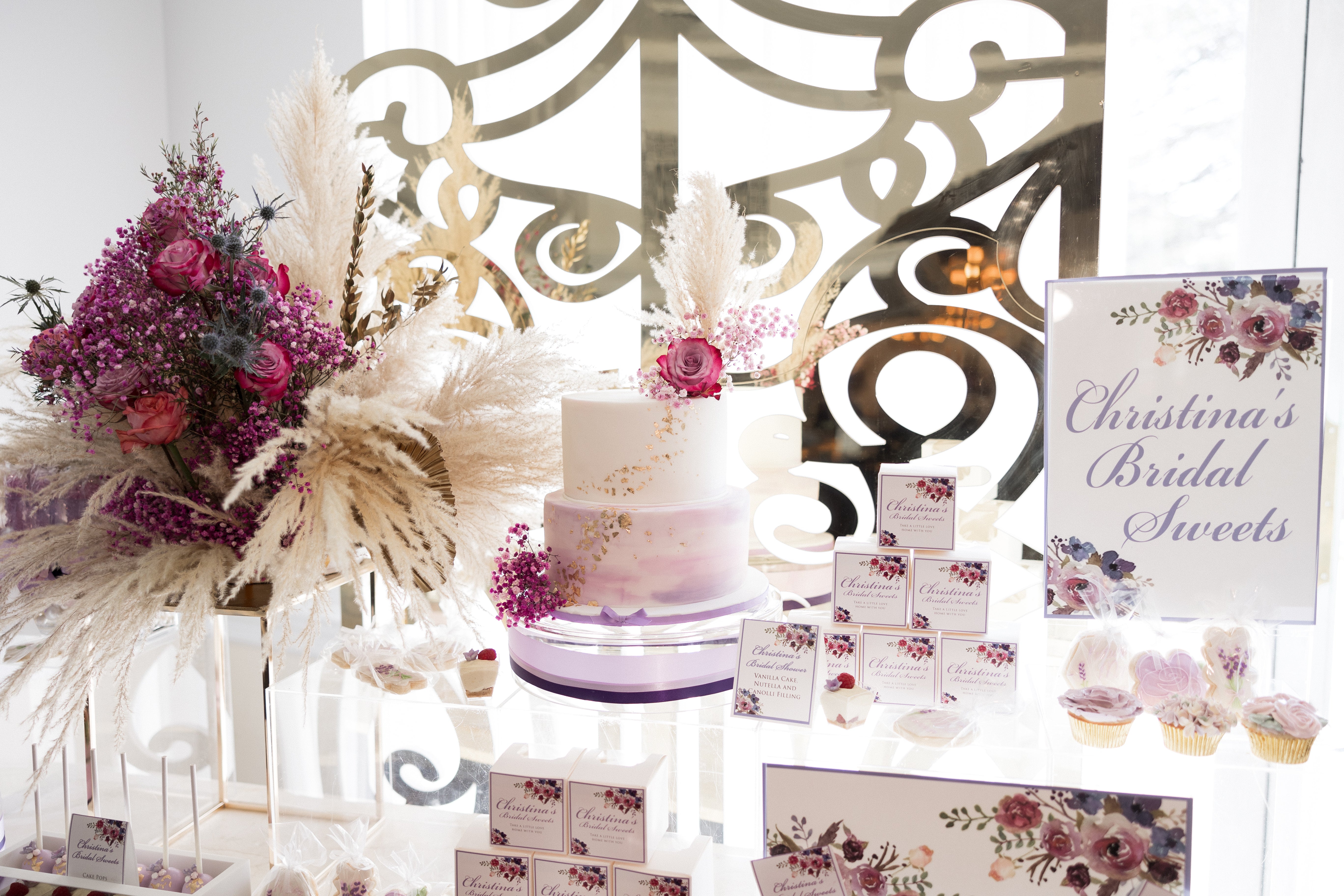 Lavender Garden Theme Dessert Bar and Golden Gates Rental