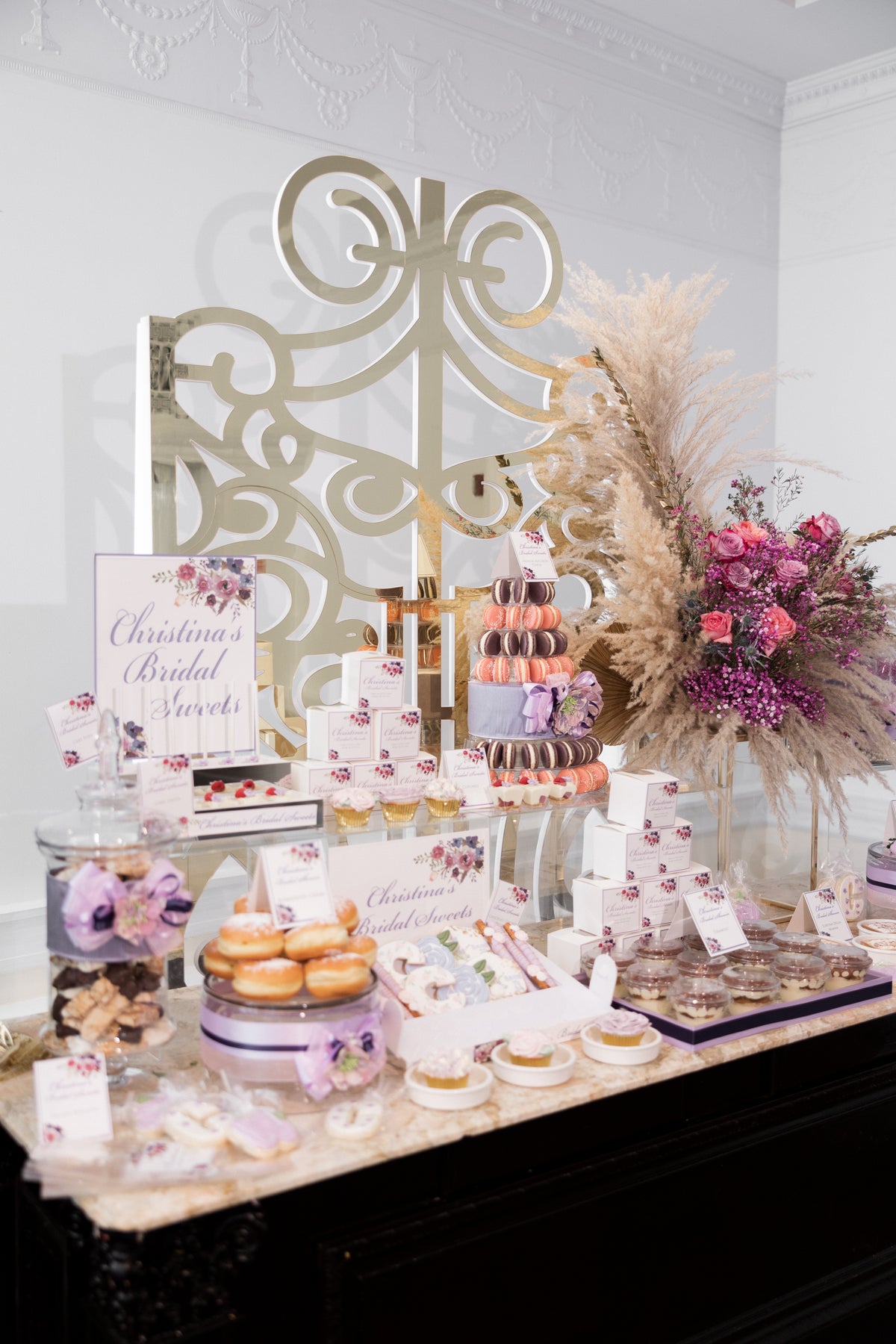Lavender Garden Theme Dessert Bar and Golden Gates Rental
