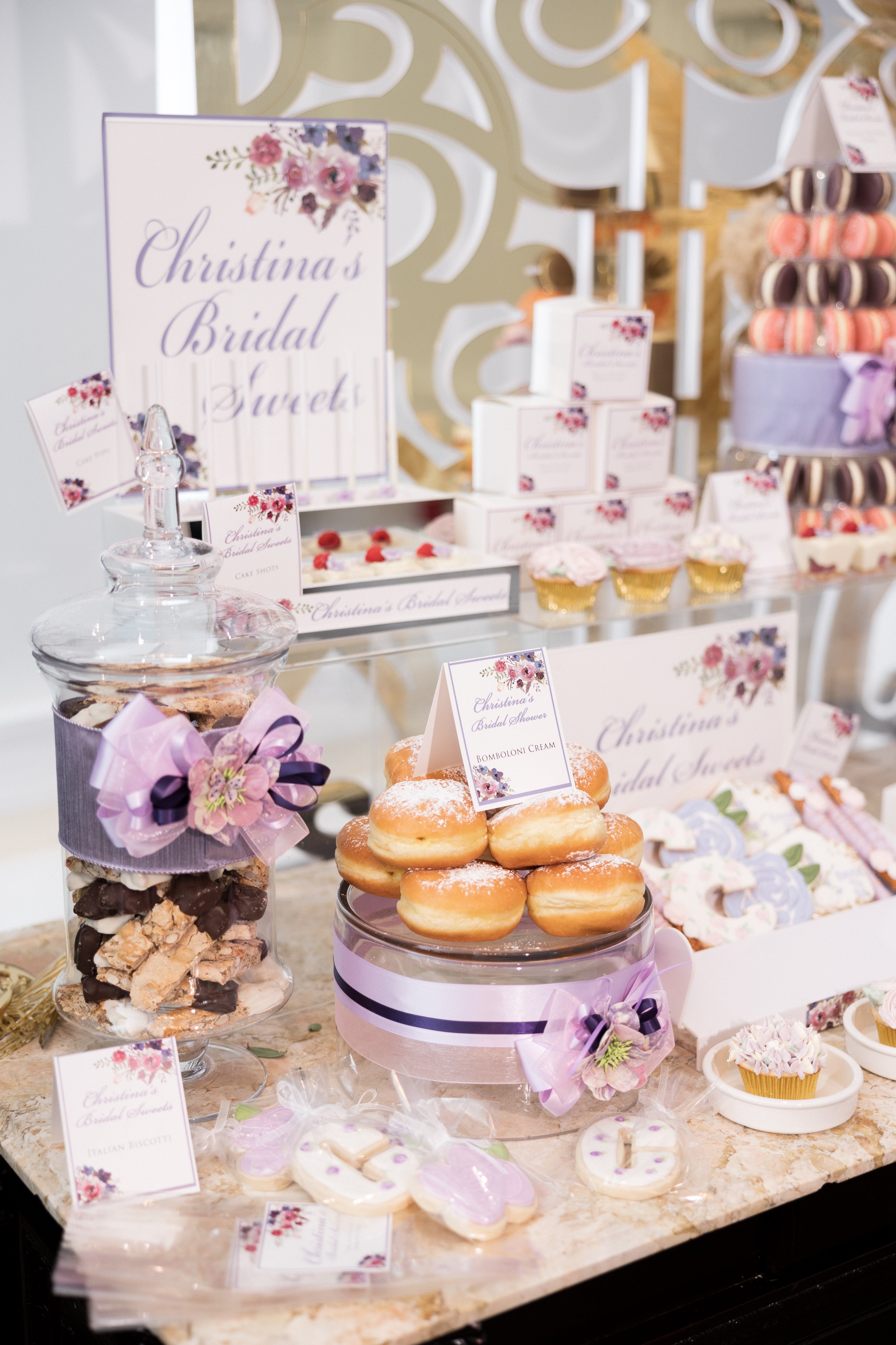 Lavender Garden Theme Dessert Bar and Golden Gates Rental