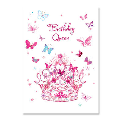 Butterfly Birthday Queen Birthday Card