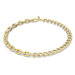 Dextera Necklace, Pavé, White, Gold-tone Plated