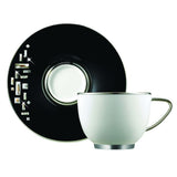 Diana Black Espresso Cup &amp; Saucer&#44; Platinum