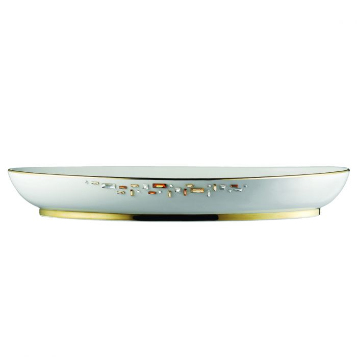 Diana Gold 16&quot; Deep Oval Platter&#44; Gold