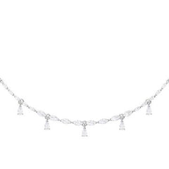 Louison Clear Crystal Charm Necklace&#44; Rhodium Plated - LAST IN STOCK