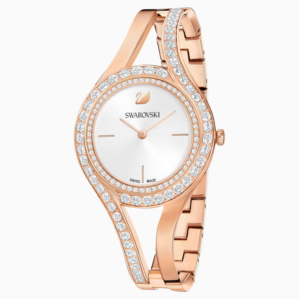 Swarovski Eternal Watch; Metal Bracelet; White; Rose-Gold Tone Pvd Dalmazio Design