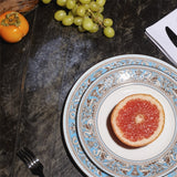 Florentine Turquoise Square Dessert Plate 8"