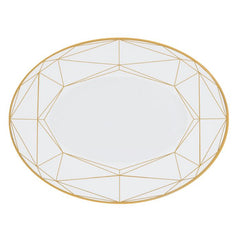 Gem Cut Gold Oval Platter