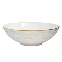 Gem Cut Gold Serving Bowl