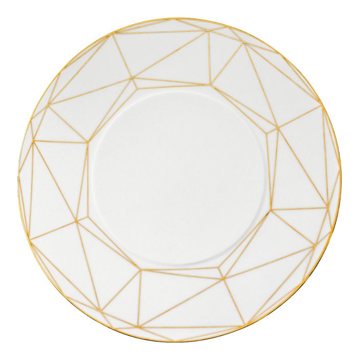 Gem Cut Gold Round Serving Platter