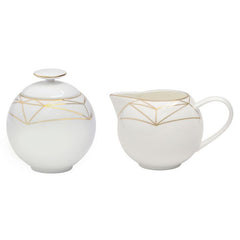 Gem Cut Gold Sugar & Creamer Set